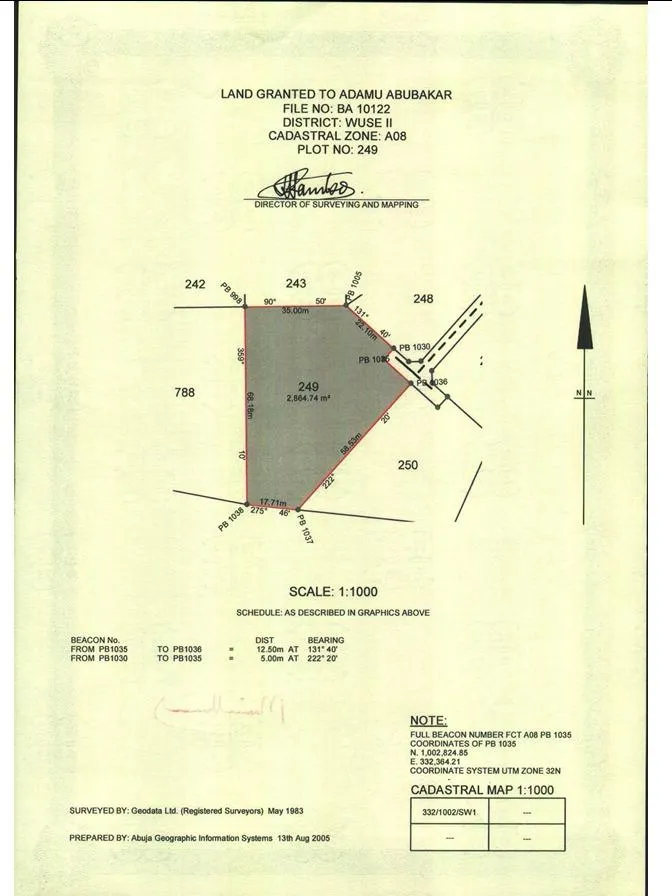 land property for sale in Wuse 2, Abuja